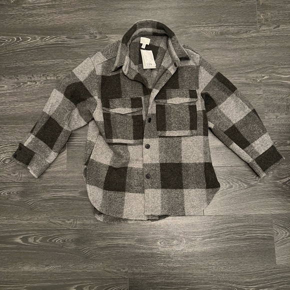 BNWT H&M grey plaid shacket, M - Picture 1 of 2